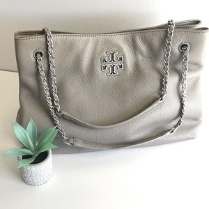 Taupe Tory Burch hobo bag